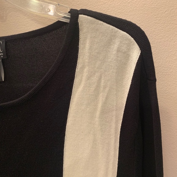 INC Black and white tunic sweater - Picture 2 of 5